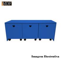 Organizador Bancada 03 Caixas Decorativas com Coração Mdf Madeira Pintado