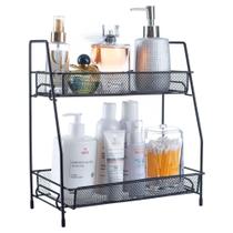 Organizador Banheiro 2 Andares Aramado Para Cosméticos Cozinha Lavabo Quarto Vasos Livros Armazenamento