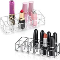 Organizador Batom Coméstico Maquiagem Acrílico 12 Divisórias Organizador Batom Coméstico Maquiagem Acrílico 12 Divisórias