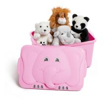 Organizador Baú Rosa Elefante Objetos Rosa 34 Litros