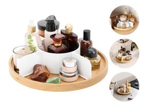 Organizador Branco e Natural Decorativo Multiuso Porta Objetos Maquiagem Copo Pote Servir Mesa Posta Organização Sala Escritório Quarto
