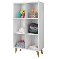 Organizador Brinquedos Estante 6 Nichos Montessoriana Branco