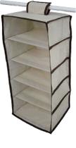 Organizador Cabideiro Vertical Bege/Marrom de 75x30x28