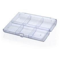 Organizador Caixa 6 Divisórias em PS Cristal Multiuso Transparente Waleu Organizador Caixa 6 Divisórias em PS Cristal Multiuso Transparente Waleu