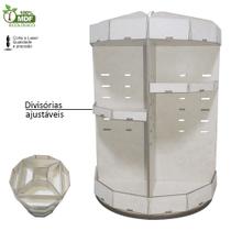 Organizador Caixa Porta Maquiagem Giratório Make Batom Organizador em Geral Condimentos Artesanato com Divisórias Em MDF - Decori Br