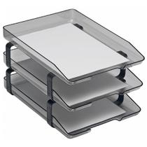 Organizador Caixa Tripla de Documentos e Correspondência - Acrimet COR:FUMÊ Organizador Caixa Tripla de Documentos e Correspondência - Acrimet COR:FUMÊ