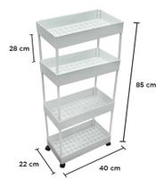 Organizador Carrinho Com 4 Andares Multiuso Cozinha Banheiro