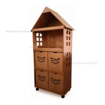 Organizador Casa Mulher M 04 Gavetas Mdf Madeira