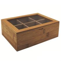 Organizador cha bamboo 21 x 16 x 7,5cm
