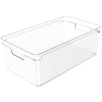 Organizador Clear Caixa Organizadora Plástica Empilhável 37x20x13cm Natural - Ou