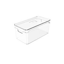 Organizador Clear Com Tampa 30X15X13Cm Ou Natural - Oc 350 Organizador Clear Com Tampa 30X15X13Cm Ou Natural - Oc 350