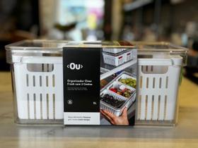 Organizador clear fresh 5l com 3 cestos natural Organizador clear fresh 5l com 3 cestos natural