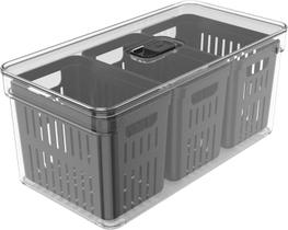 Organizador clear fresh 5l com 3 cestos preto fechado blk Organizador clear fresh 5l com 3 cestos preto fechado blk
