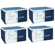 Organizador Closet Guarda Roupa De Edredom ul Marinho 4 Un