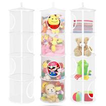 Organizador Colgante para Peluches 3 Piezas Rosa Costera y Blanco Organizador Colgante para Peluches 3 Piezas Rosa Costera y Blanco