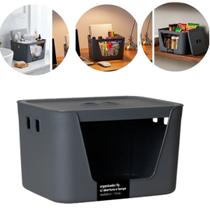 Organizador Com Abertura e Tampa 26X20X16CM Fly 7 Lts chumbo Organizador Com Abertura e Tampa 26X20X16CM Fly 7 Lts chumbo