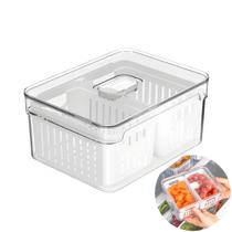Organizador com Cesto Duplo Para Geladeira 2,2L Branco Natural - Clear Fresh OF650NT Ou