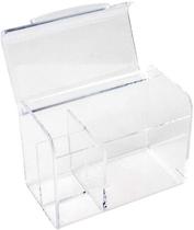 Organizador com tampa de plástico e 03 divisórias internas 8x11x14cm