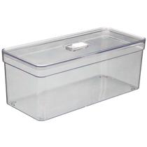 Organizador Com Tampa e Cesta Retangular Transparente 1 UNIDADE