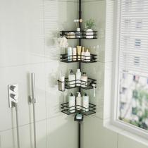 Organizador Corner Shower Caddy HaPirm com suporte de sabonete preto