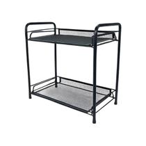 Organizador Cosméticos Dupla Prateleira Aramado Preto Organização Banheiro Maquiagem