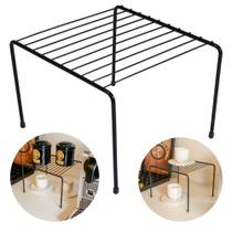 Organizador Cozinha Armário Prateleira Aramado Aço Preto22cm - Bel