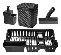 Organizador Cozinha Pia Detergente Lixeira Rodo Escorredor kit 4 peças Organizador Cozinha Pia Detergente Lixeira Rodo Escorredor kit 4 peças