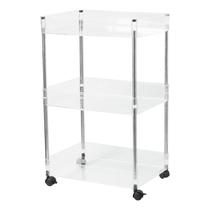 Organizador Cozinha Sala Triplo Com Rodízio 38x28x76 Cristal Organizador Cozinha Sala Triplo Com Rodízio 38x28x76 Cristal