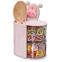 Organizador de acessórios de cabelo Azurphoric Rotatable Pink de 2 camadas