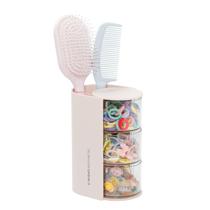 Organizador de acessórios de cabelo FABROK de 3 camadas transparente com suporte