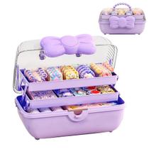 Organizador de acessórios de cabelo UEncounter 3-Layer Kids Purple Organizador de acessórios de cabelo UEncounter 3-Layer Kids Purple