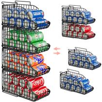 Organizador de alimentos enlatados Sonyabecca empilhável, pacote com 4 unidades, preto Organizador de alimentos enlatados Sonyabecca empilhável, pacote com 4 unidades, preto