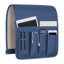 Organizador de apoio de braço para sofá NB com 5 bolsos azul 35x12,4cm Organizador de apoio de braço para sofá NB com 5 bolsos azul 35x12,4cm