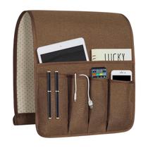 Organizador de apoio de braço para sofá NB com 5 bolsos de linho 35x12,4 cm