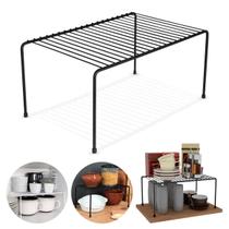 Organizador de Armário 32cm Aramado Cor Preto ou Branco Prateleira Suporte Aço Pratos Gaveta