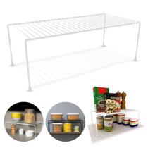 Organizador de Armário 42cm Aramado Cor Preto ou Branco Prateleira Suporte Aço Sapateira