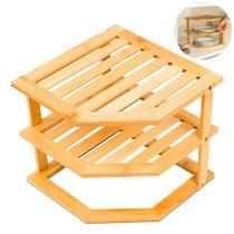 Organizador De Armário Bambu 3 Andares Rack Cozinha Mimo Style Organizador De Armário Bambu 3 Andares Rack Cozinha Mimo Style