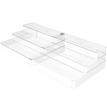 Organizador De Armário Extensível 3 Níveis Display Expositor Escada Transparente Clear OU Organizador De Armário Extensível 3 Níveis Display Expositor Escada Transparente Clear OU