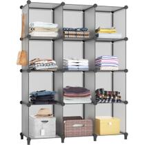 Organizador de armário HOMIDEC 12-Cube Organizers Storage Grey Organizador de armário HOMIDEC 12-Cube Organizers Storage Grey