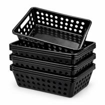 Organizador de Armário Kit 10 Cestos Plástico Médio para Gaveta Cozinha Banheiro Lavanderia Casa