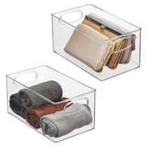 Organizador de armário mDesign Plastic Basket Storage, pacote com 2 Organizador de armário mDesign Plastic Basket Storage, pacote com 2