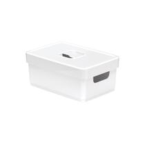 Organizador de Armário Média Com tampa Branca 25x17x10Cm Organizador de Armário Média Com tampa Branca 25x17x10Cm