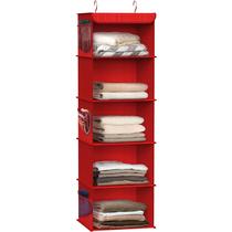 Organizador de armário Simple Houseware, 5 prateleiras, pendurado em vermelho