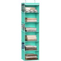 Organizador de armário suspenso Simple Houseware, 6 prateleiras, turquesa