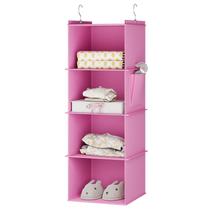 Organizador de armário suspenso YOUDENOVA de 4 prateleiras rosa claro