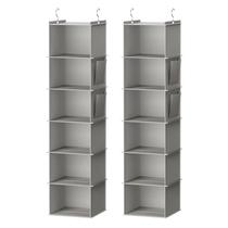 Organizador de armário suspenso YOUDENOVA de 6 prateleiras, 2 pacotes, cinza claro