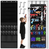 Organizador de armas de brinquedo Over the Door Mefrit para crianças, preto