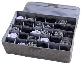 Organizador de armazenamento AARAINBOW Underwear Socks Ties 30 Cells Grey