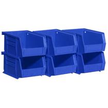 Organizador de armazenamento Bin Akro-Mils 30210 AkRobins Blue, pacote com 6 Organizador de armazenamento Bin Akro-Mils 30210 AkRobins Blue, pacote com 6