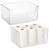 Organizador de armazenamento Bin Basket MDesign Plastic para banheiro Organizador de armazenamento Bin Basket MDesign Plastic para banheiro